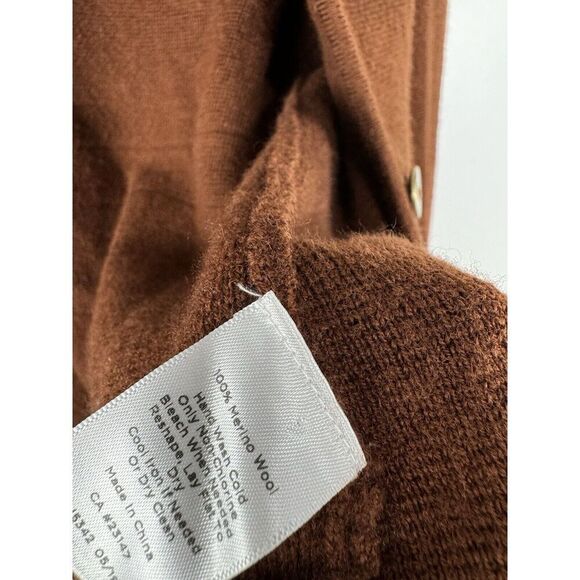 Talbots Sz Petite Large Merino Wool blazer jacket buttons knit blazer work Brown - Picture 4 of 6